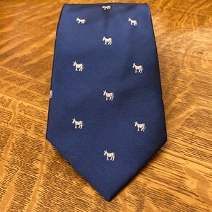 Lands’ End Blue Silk Necktie Donkeys